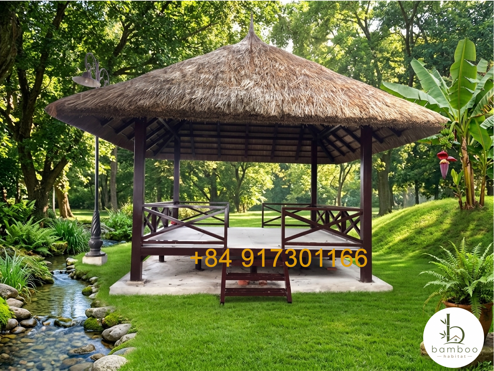Natural Thatch Garden Hut 4 x 4